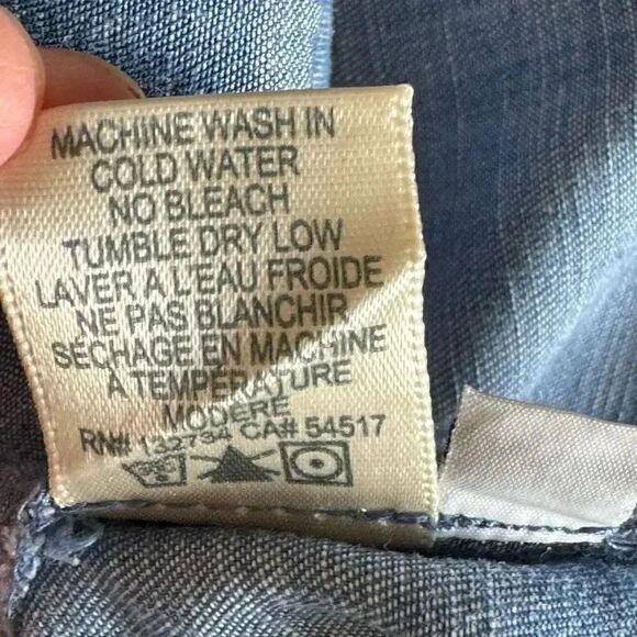 Anthropologie Cloth & Stone Roll Table Sleeve Mini Dress Collared Denim S # 1905 - Picture 11 of 13